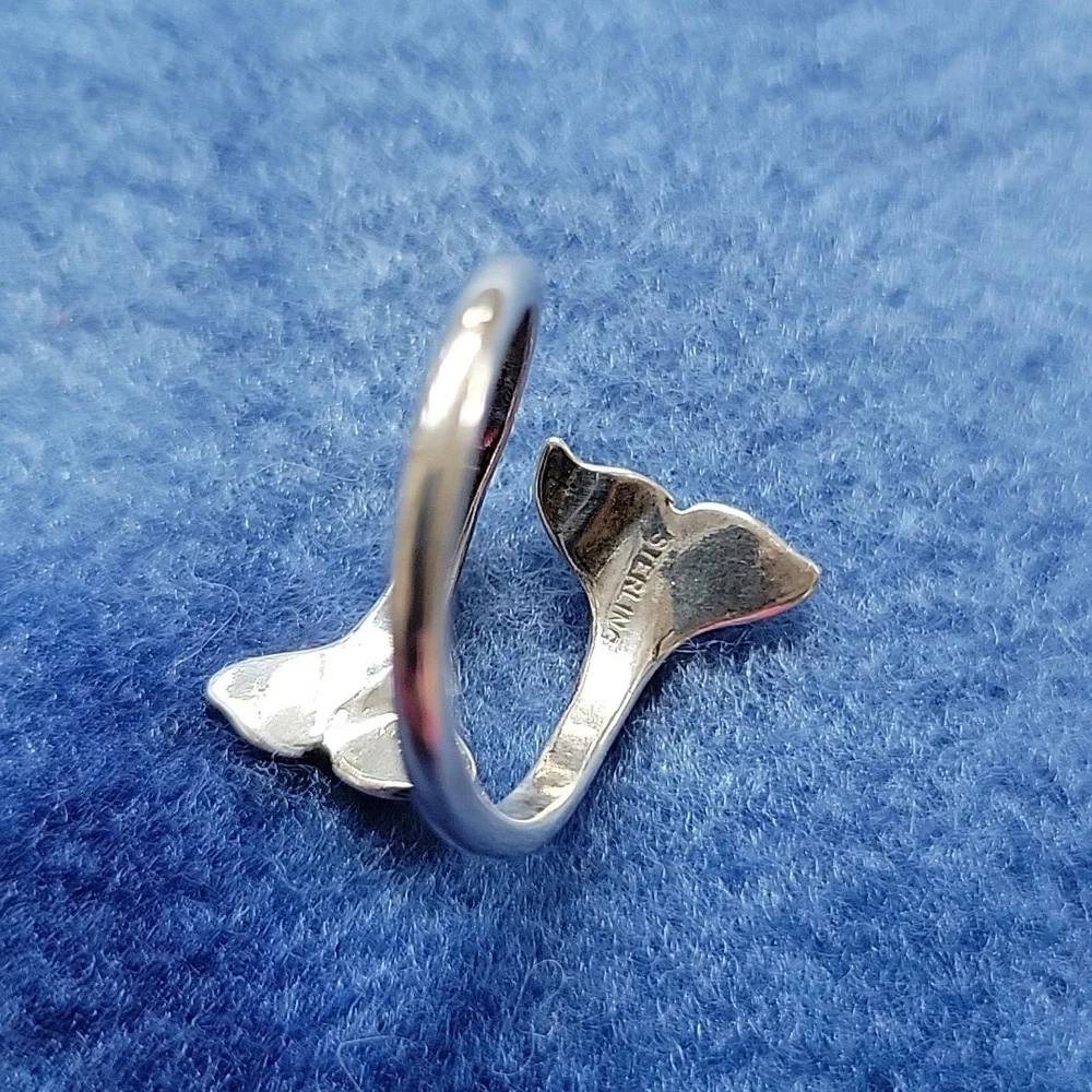 Sterling Silver Dolphin Tail Ring - Picture 3 of 6